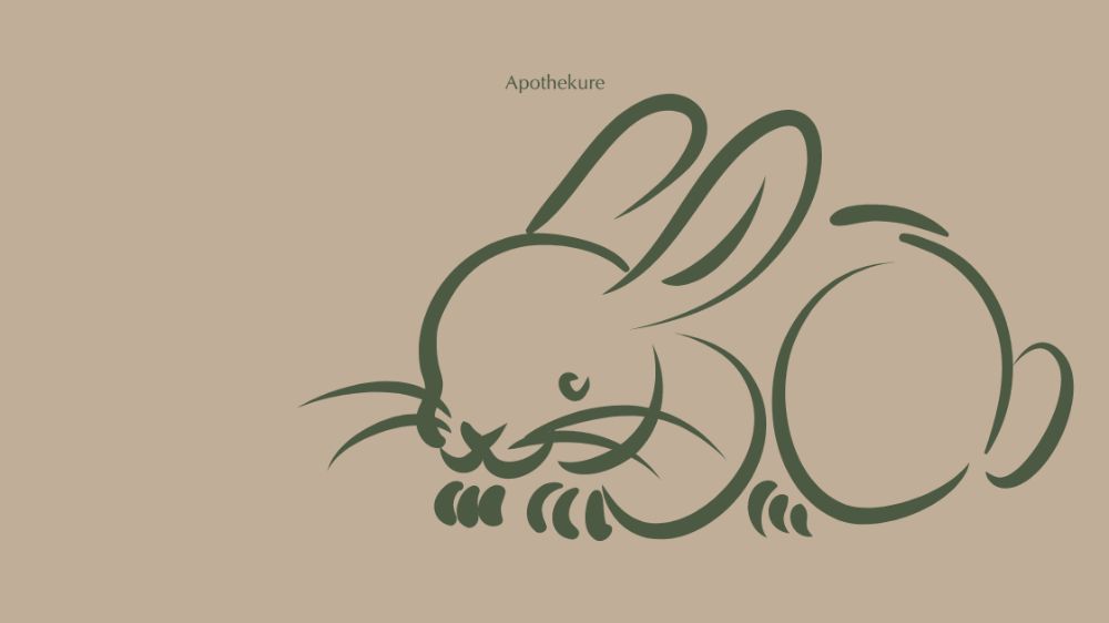 rabbit on beige background