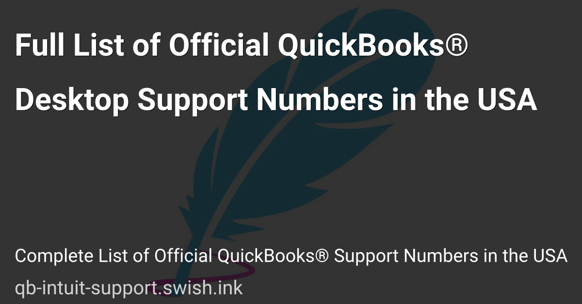 Full List of Official QuickBooks® Desktop Support Numbers in the USA