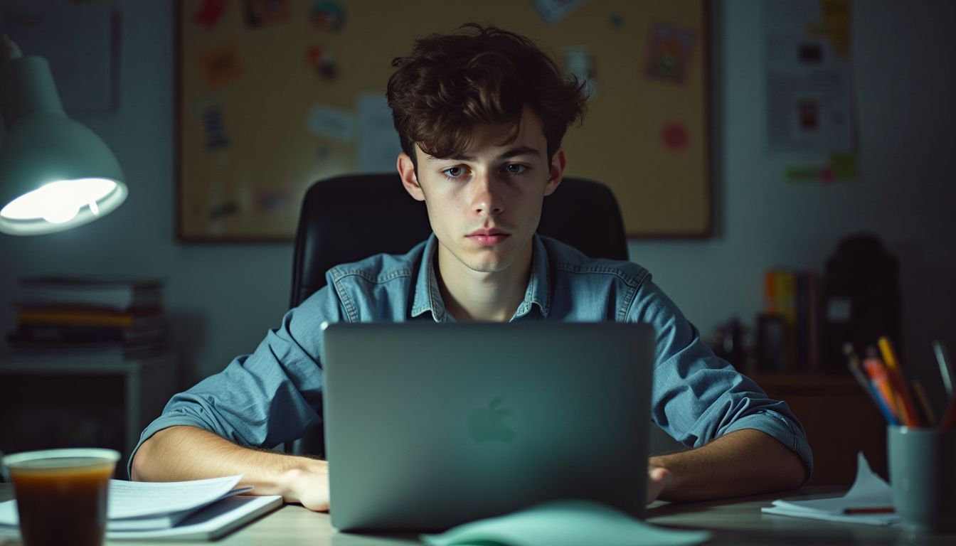 A young adult setting up a new Gmail account for their YouTube channel.