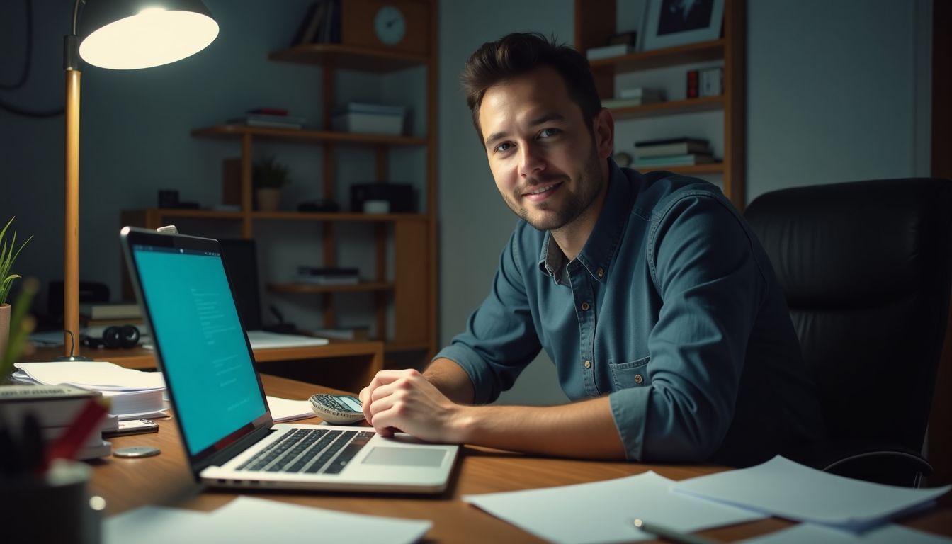 A small business owner uses social media for free advertising.