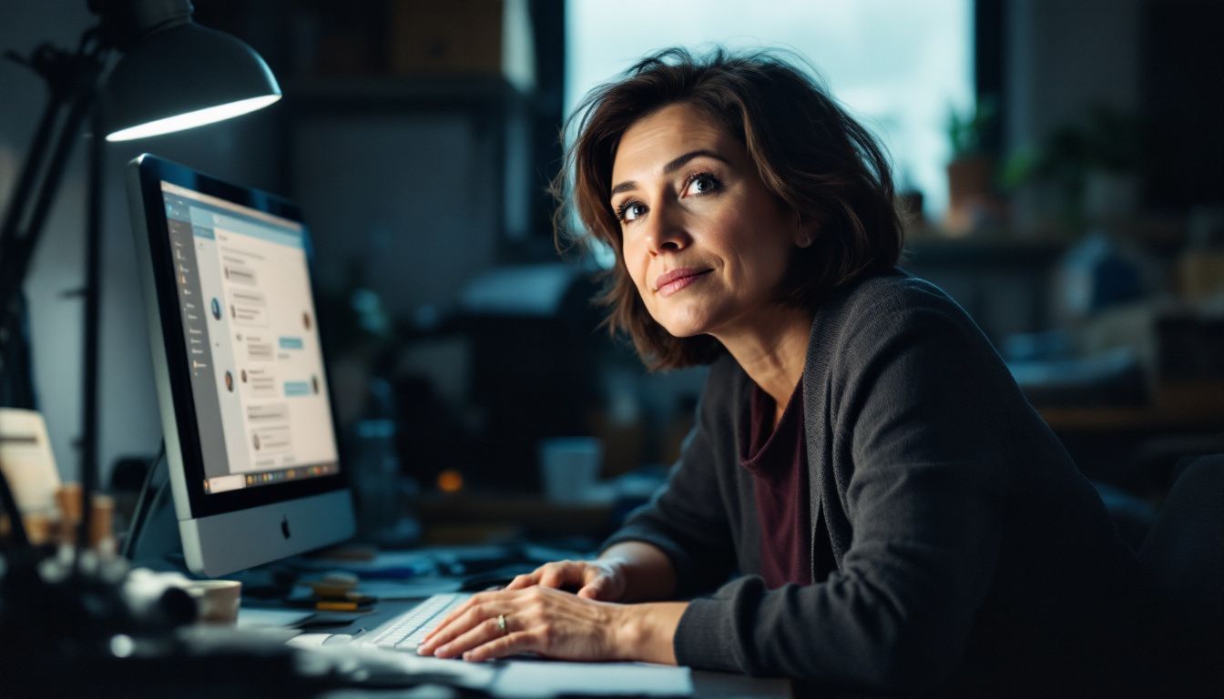 A woman demonstrates chatbot use to enhance customer interactions and sales.