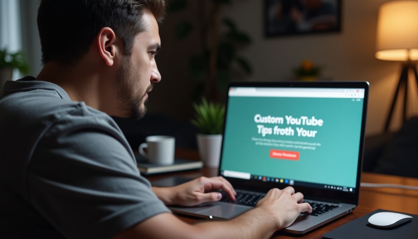A person working in a cozy home office with a laptop.