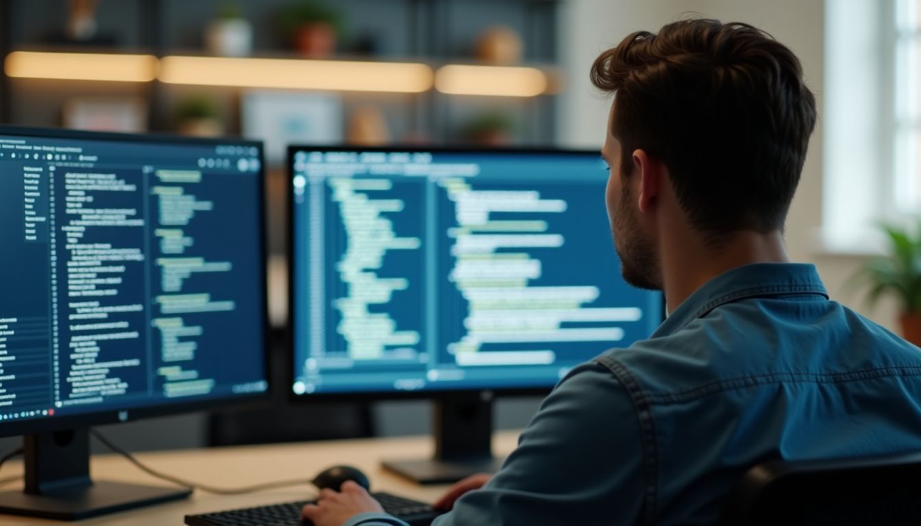 An AI chatbot processing text across multiple screens in a workspace.