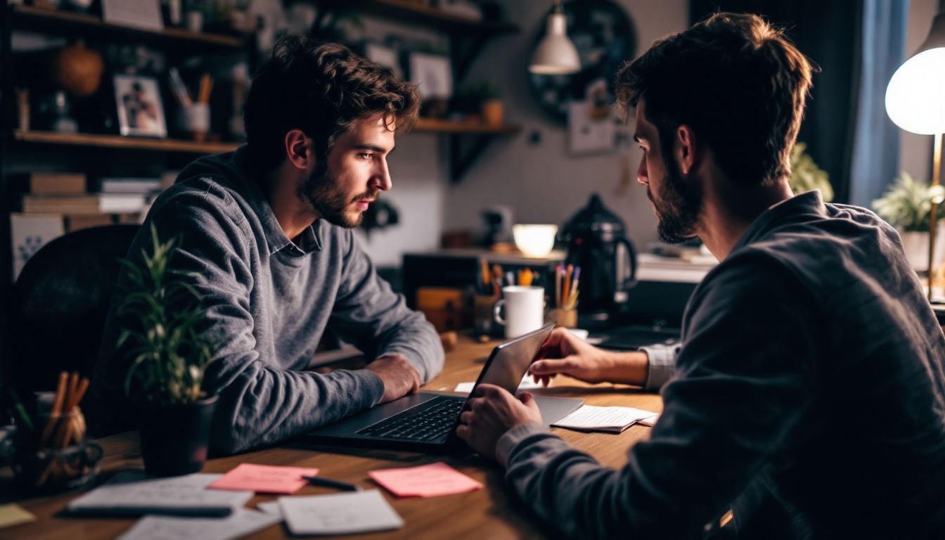 A person in their 20s is working on a YouTube video.