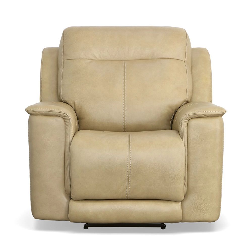 Flexsteel Miller Leather Recliner in light cover option