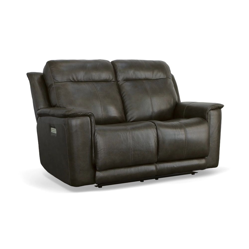 Flexsteel Miller Loveseat without console in dark leather