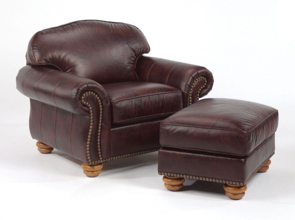 Flexsteel Chair and Ottoman Bexley Collection available at Mueller Furniture