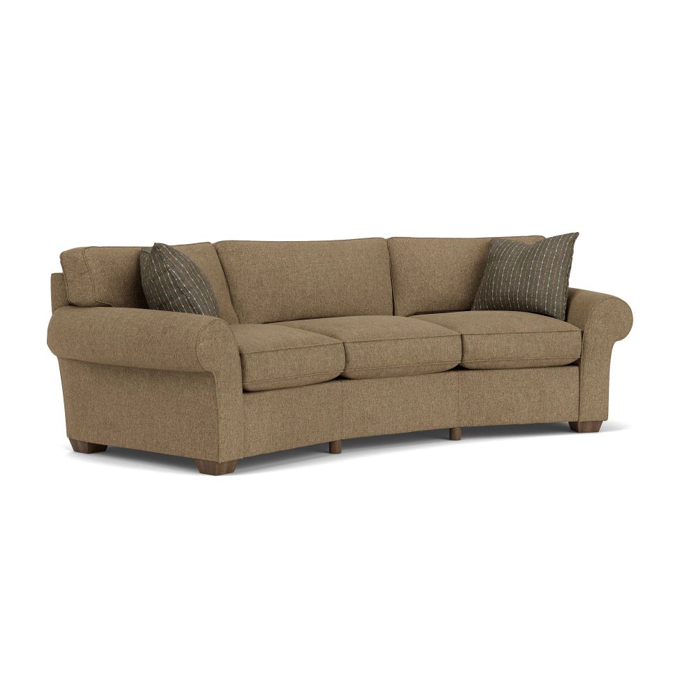 Flexsteel Vail Conversation Sofa shown in fabric with pillows