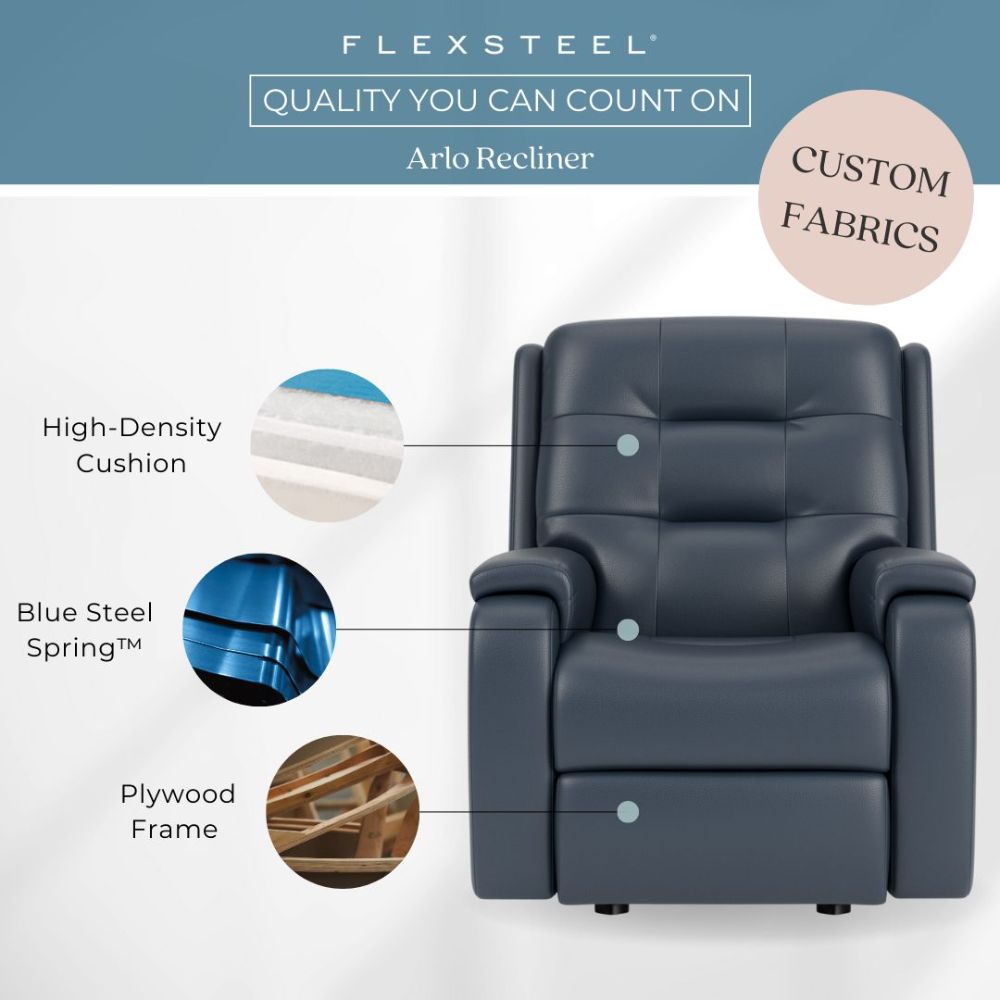 Flexsteel Quality with High Density Cushion, Blue Steel Spring Support and leather or fabric options