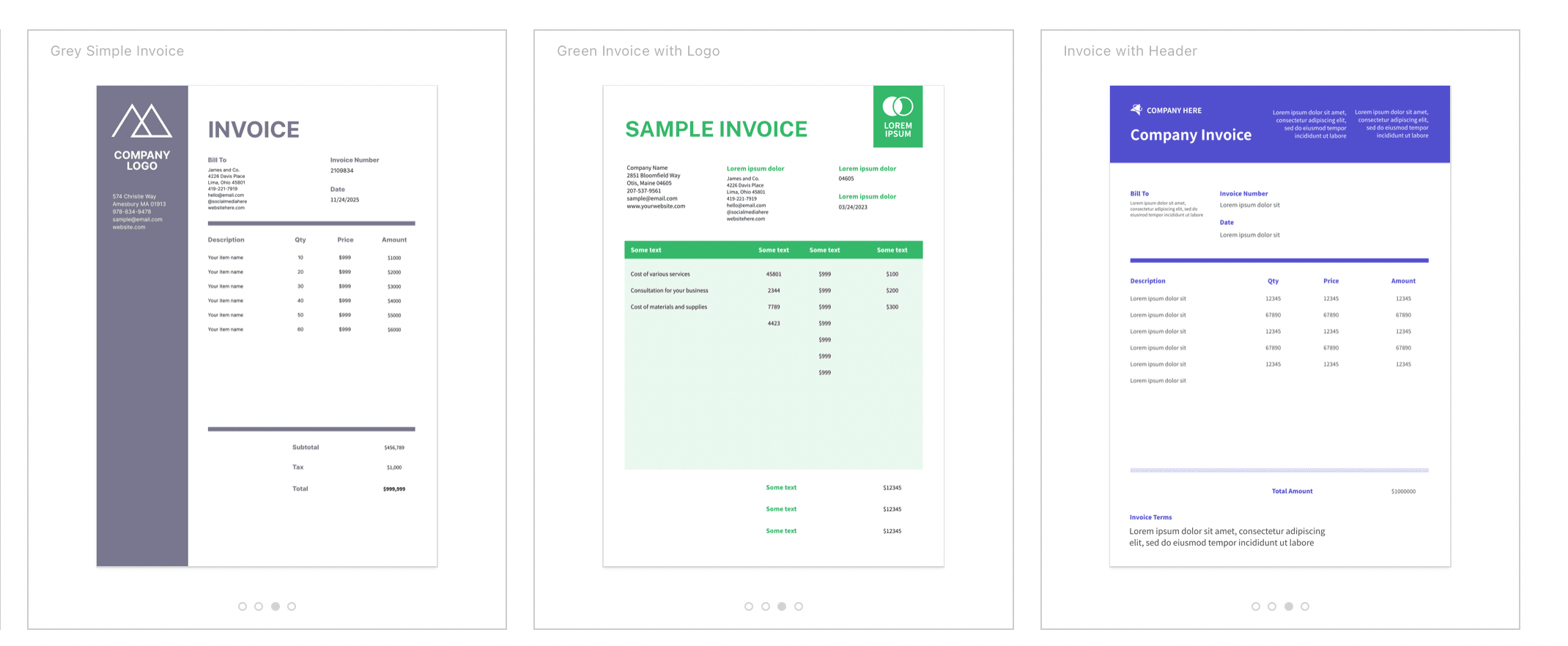 Bannerbear invoice template examples