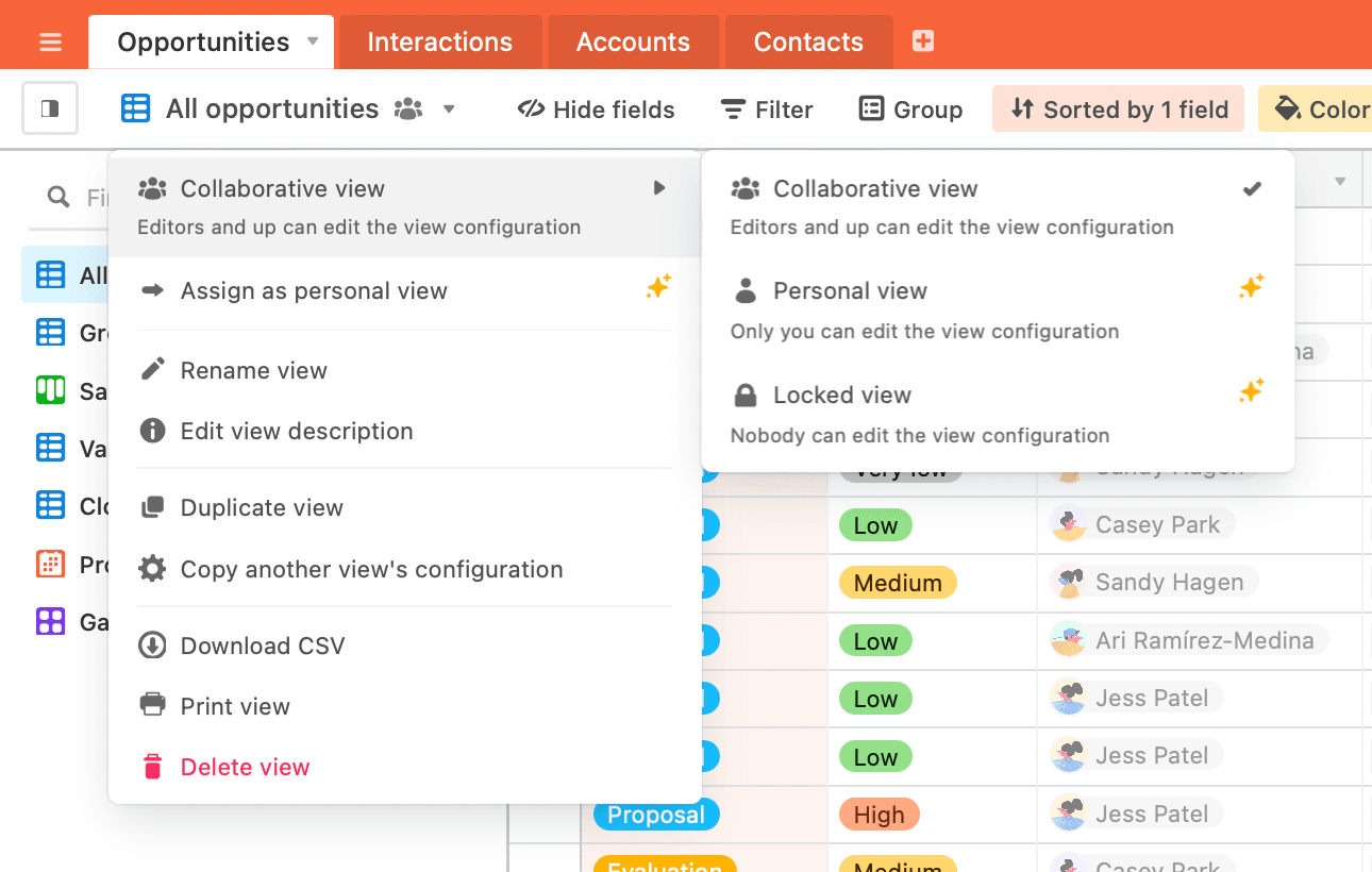 Airtable interface gif