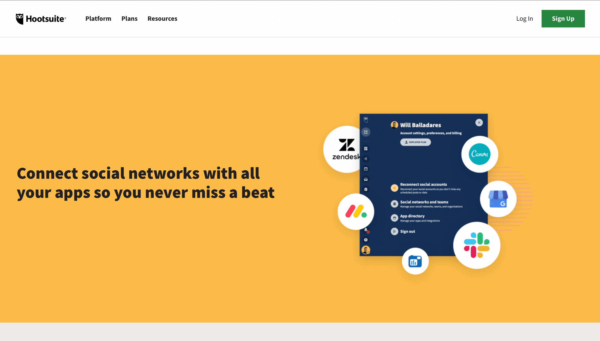 Screenshot of Hootsuite platform