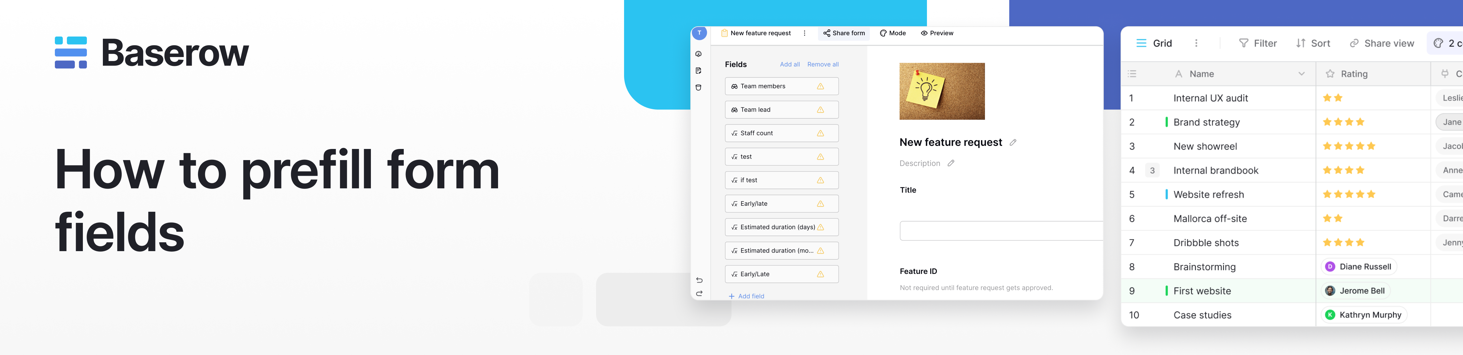 Banner image for how to prefill form fields in Baserow