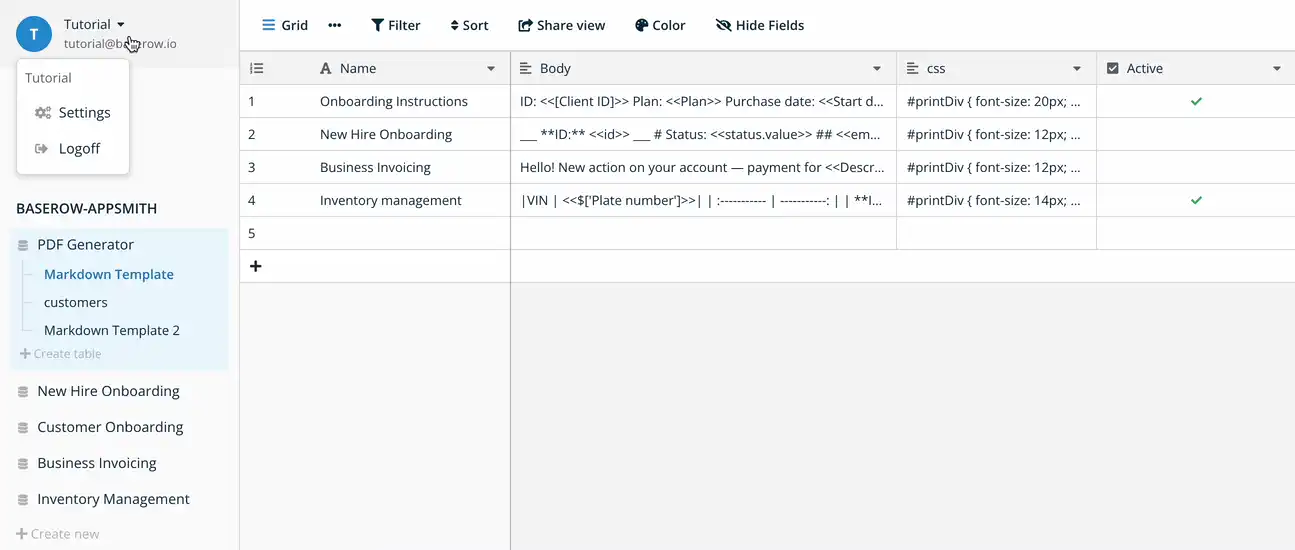 Create a database token.webp