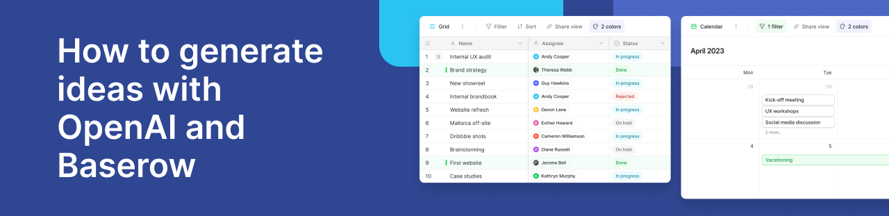 How to generate content with OpenAI’s GPT-3 and Baserow