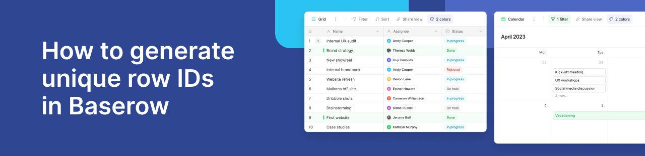 How to generate unique product IDs in Baserow