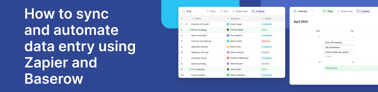 How to automate data entry with Zapier and Baserow blog post banner