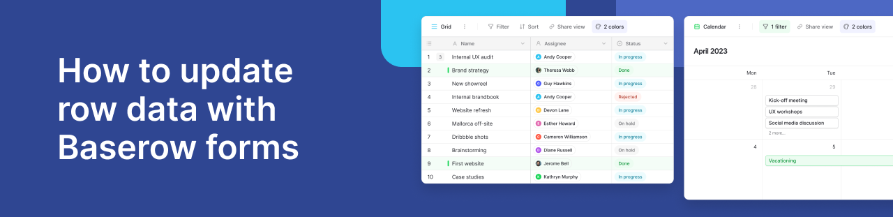 How to Update Row Data With Baserow Forms