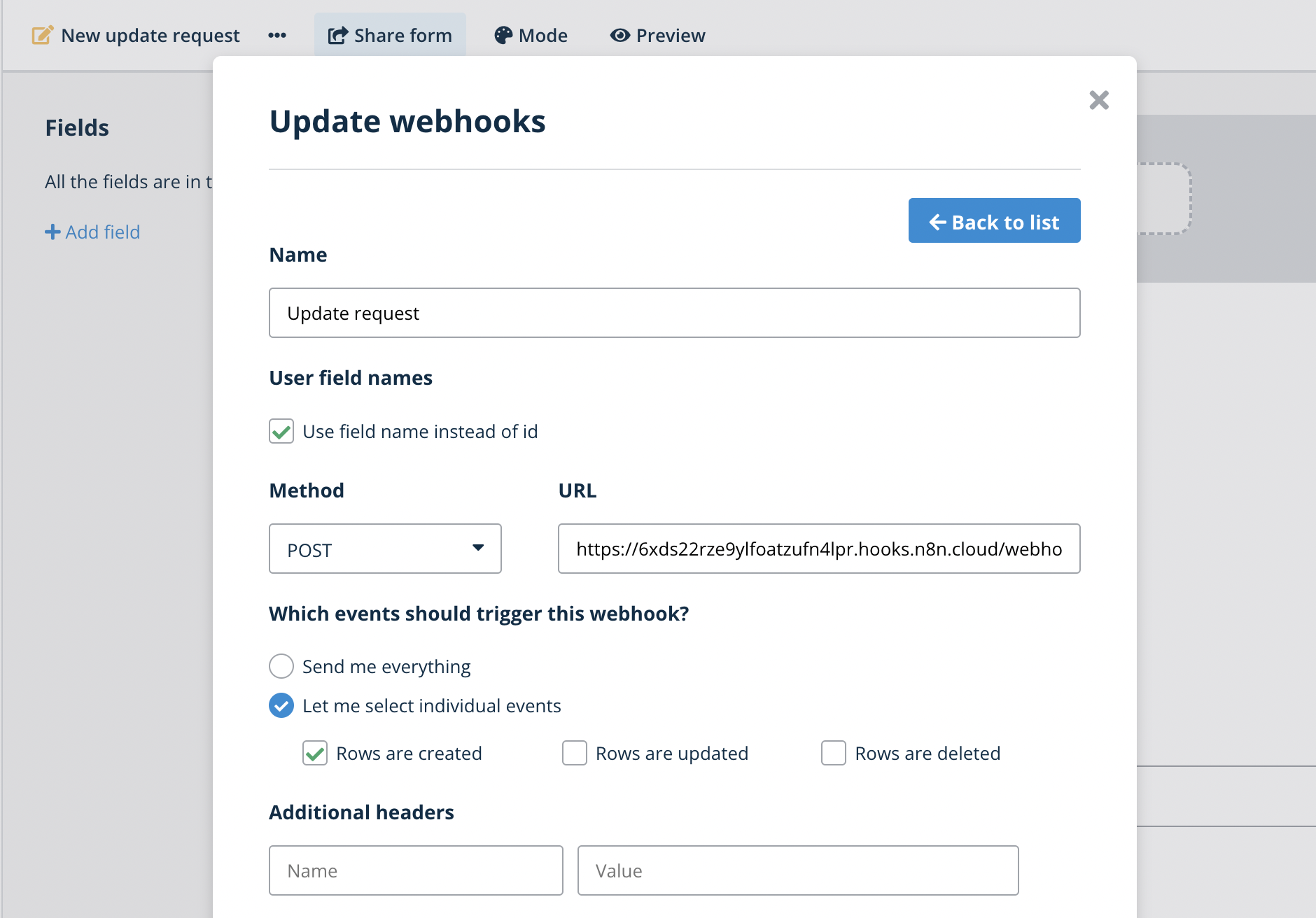 Create a new webhook