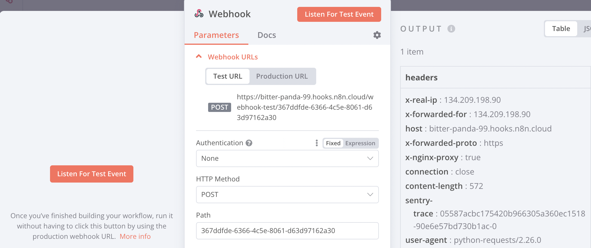 Choose the POST HTTP method