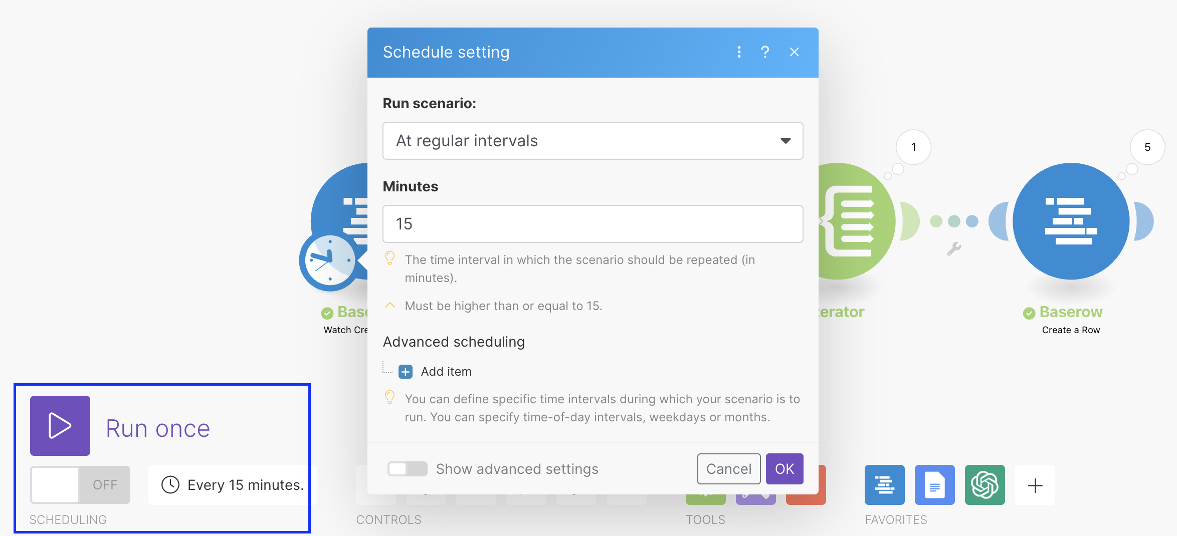 Test & schedule Scenario