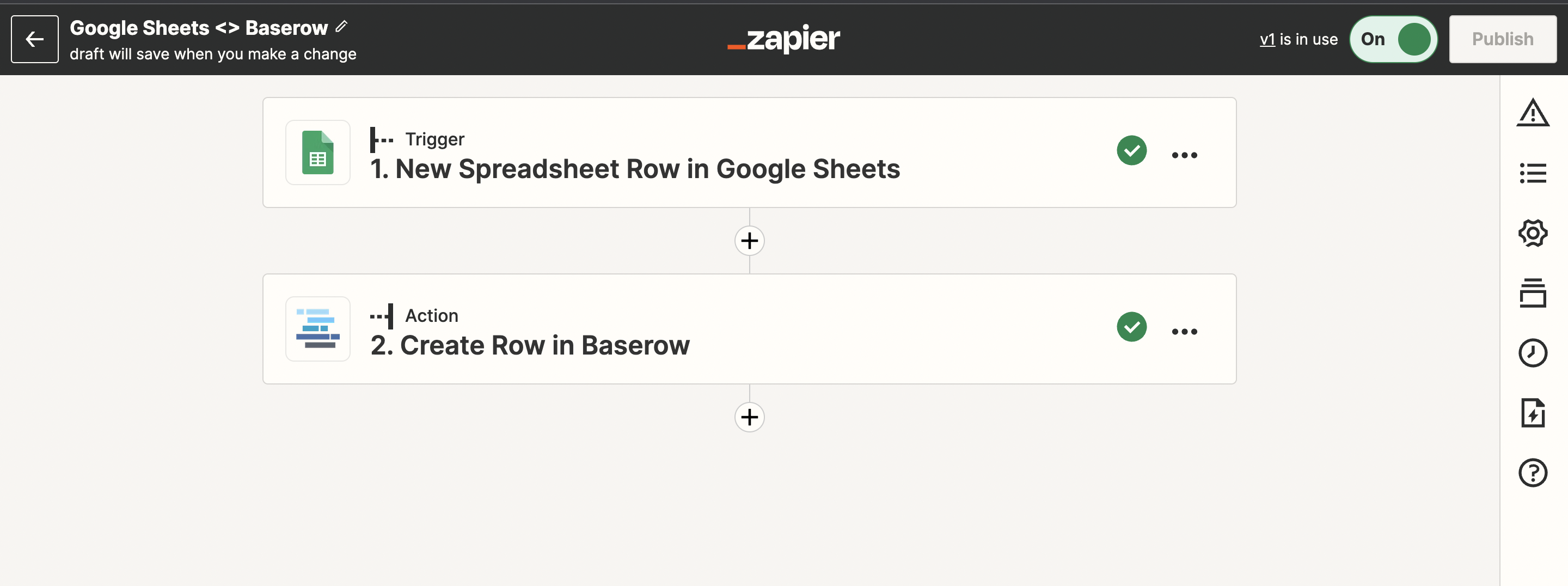 Sync Google Sheets and Baserow with Zapier