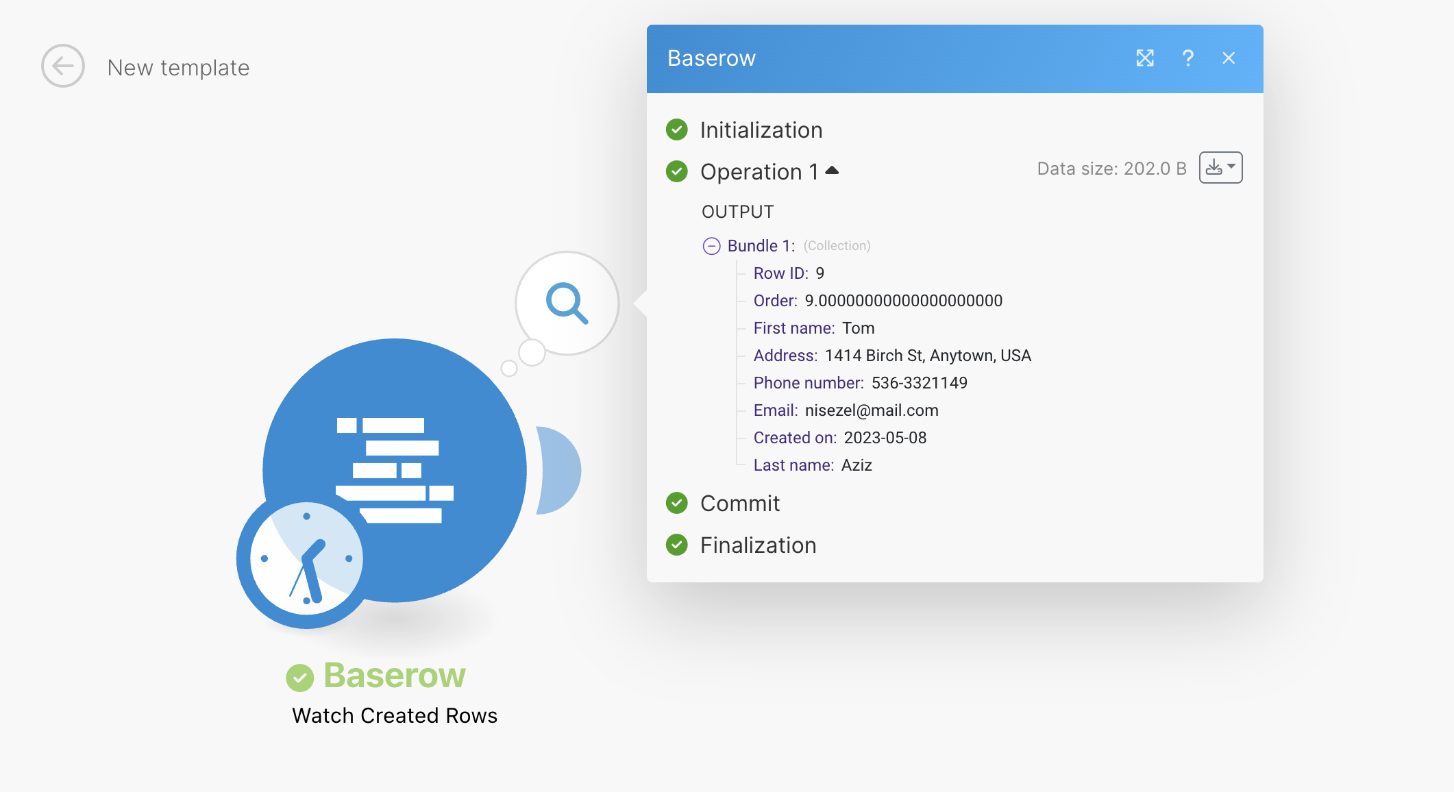 Create a Baserow connection