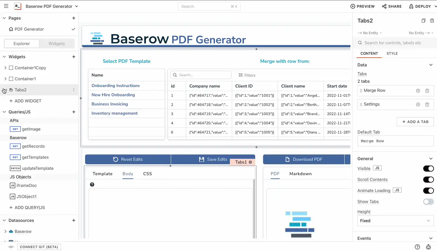 Paste table URL to app settings