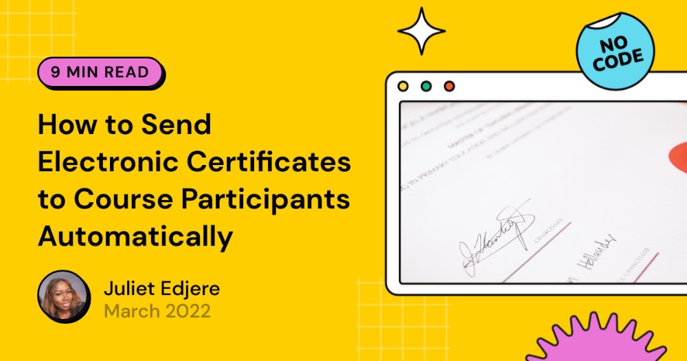 How to Send Electronic Certificates to Course Participants Automatically