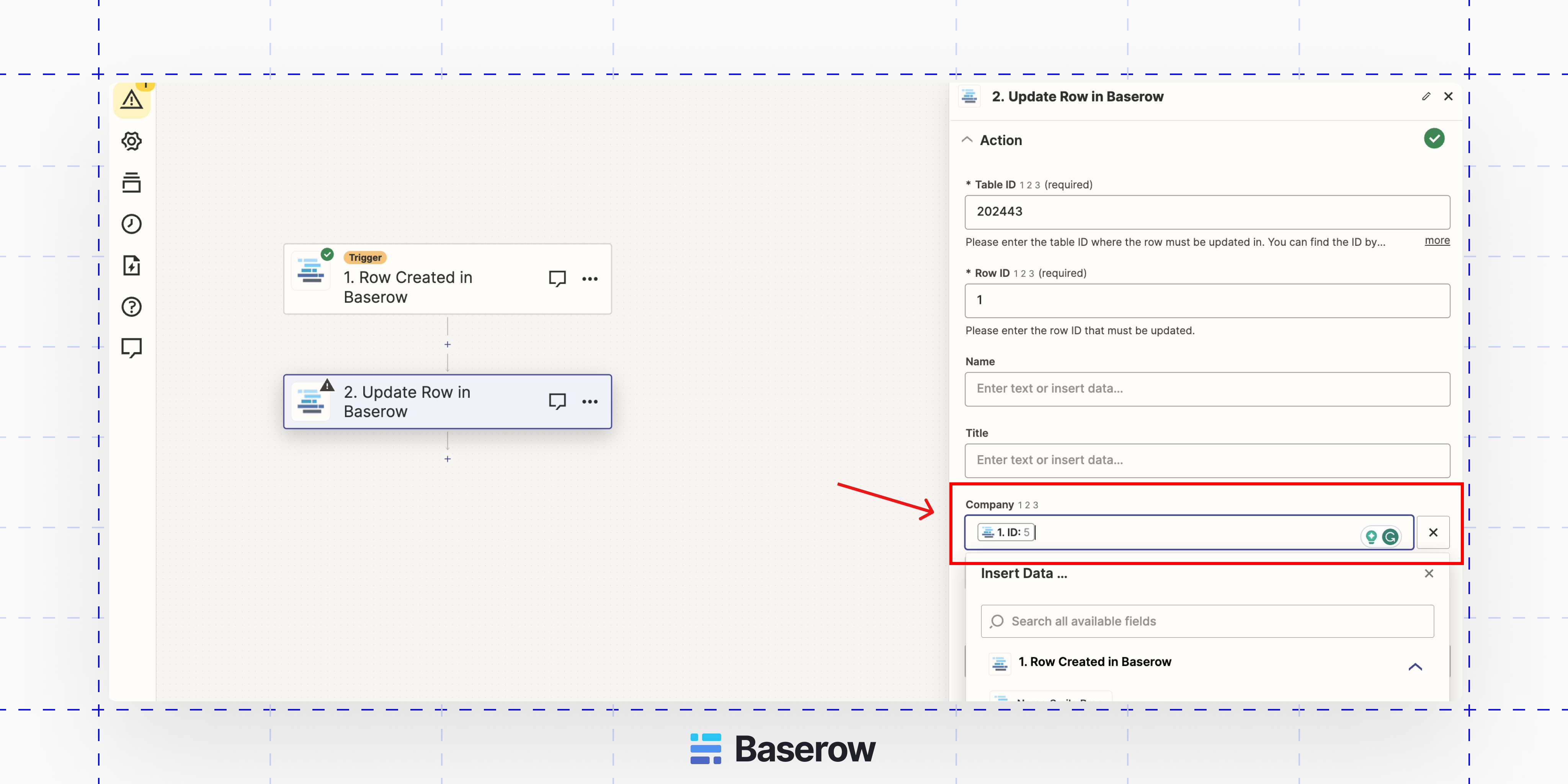 Set up Baserow action with Zapier