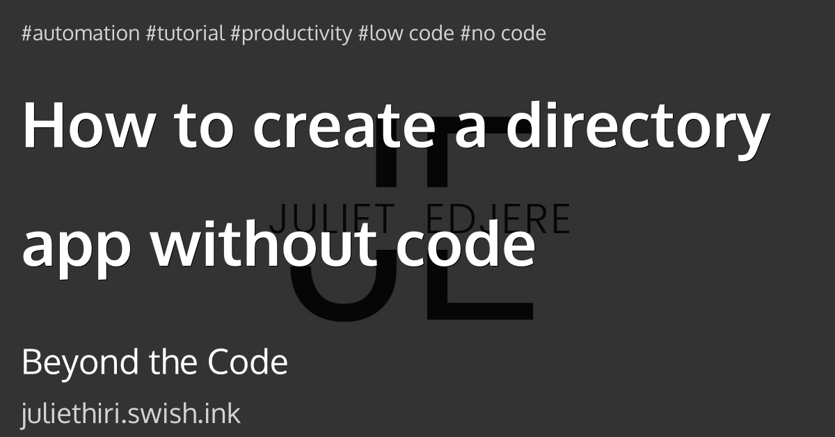 How to create a directory app without code