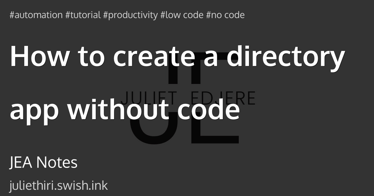 How to create a directory app without code