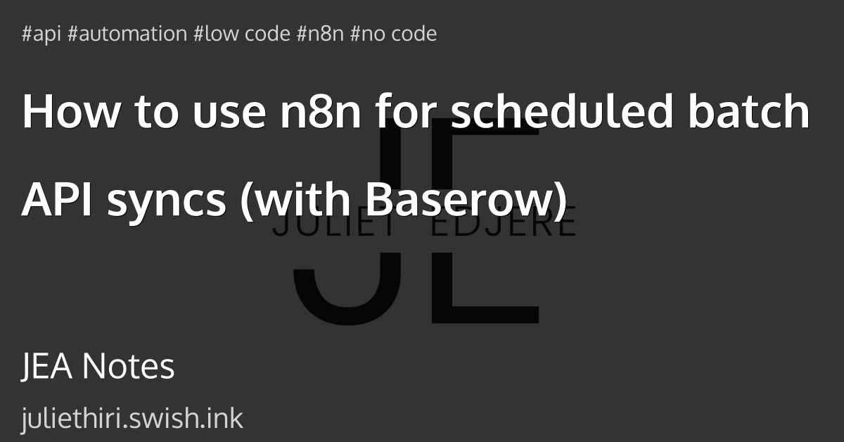 How to use n8n for scheduled batch API syncs (with Baserow)