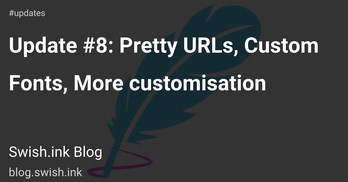 Update #8: Pretty URLs, Custom Fonts, More customisation