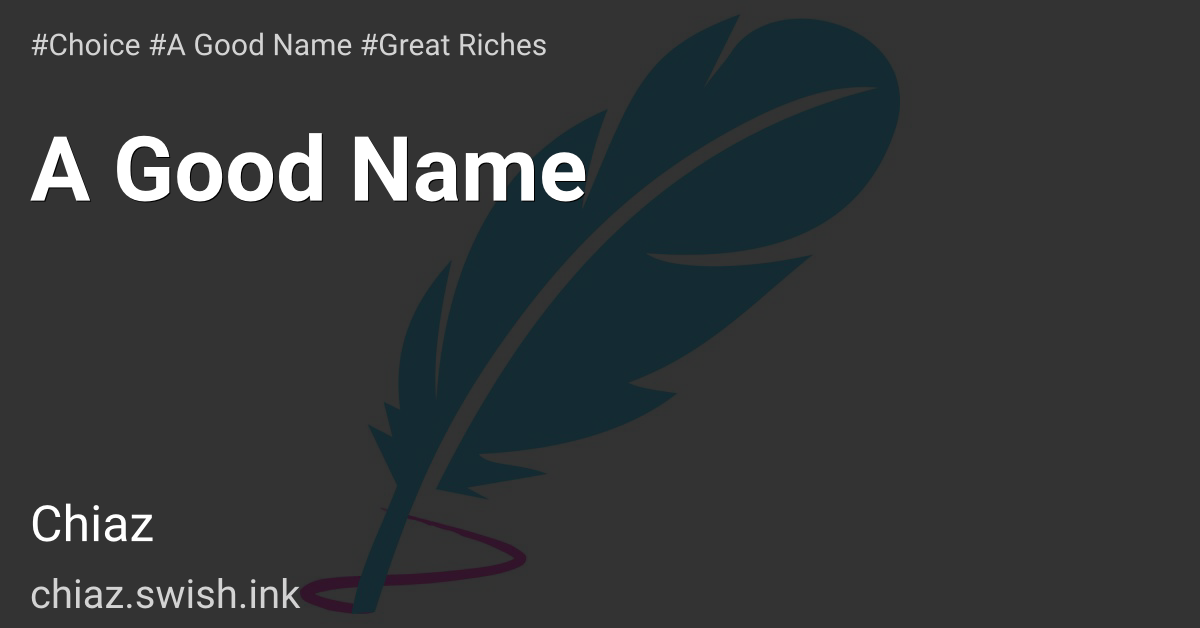 A Good Name