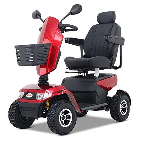 Heavy Duty Mobility Scooter for Seniors, 400lbs Capacity 4-Wheel Fast Electric Powered Wheelchair Device for Travel max Speed 9.4mph, 1,000W All Terrain Mobility Scooter with Exceptional Leg Room