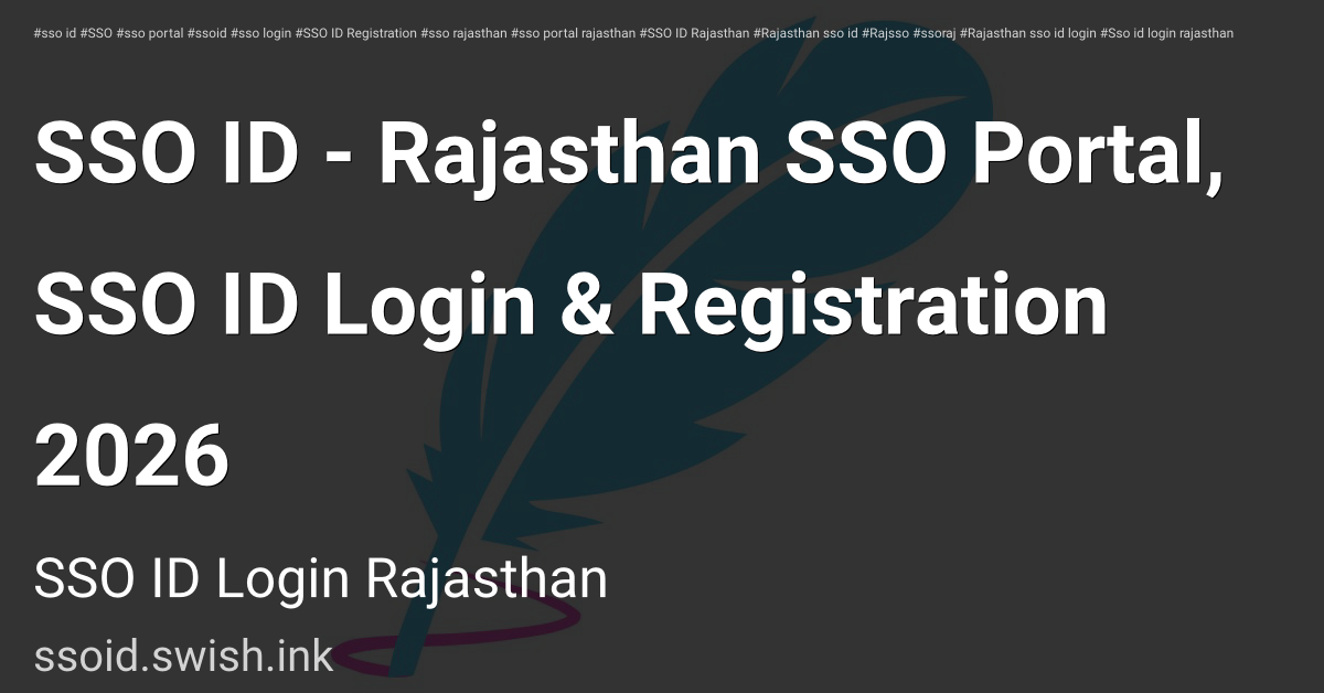 SSO ID - Rajasthan SSO Portal, SSO ID Login & Registration 2026