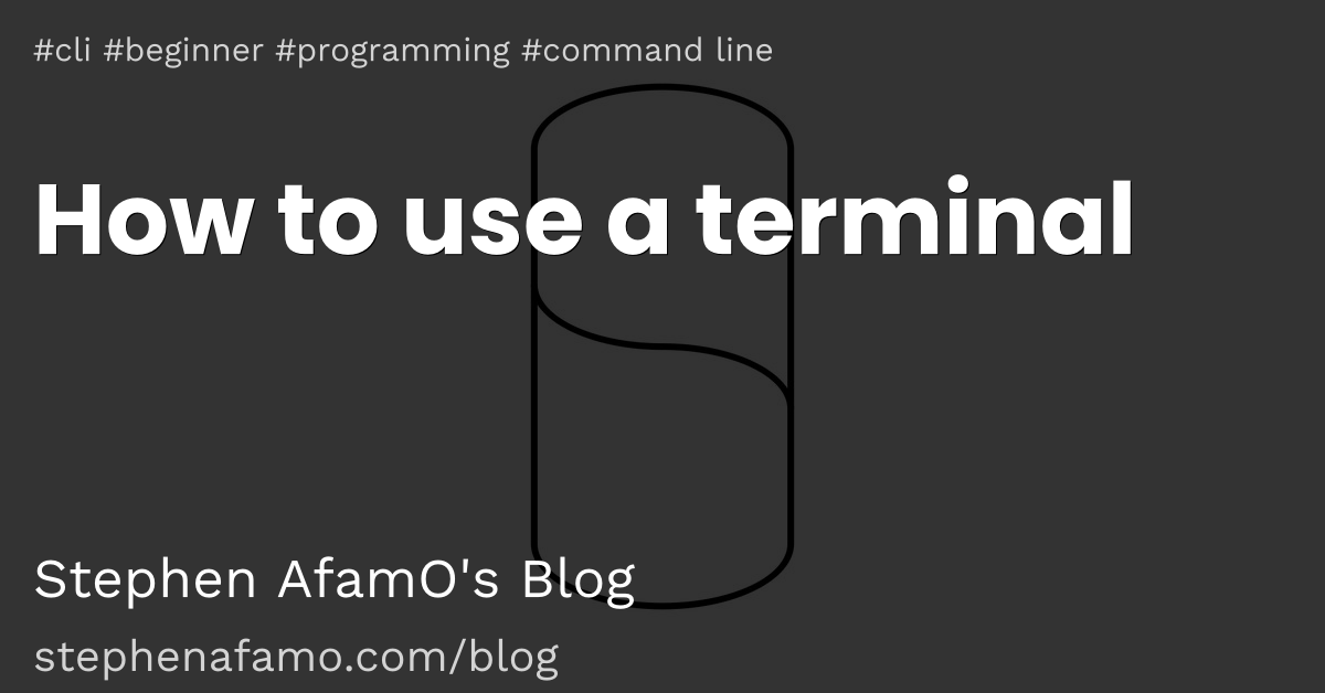 How to use a terminal
