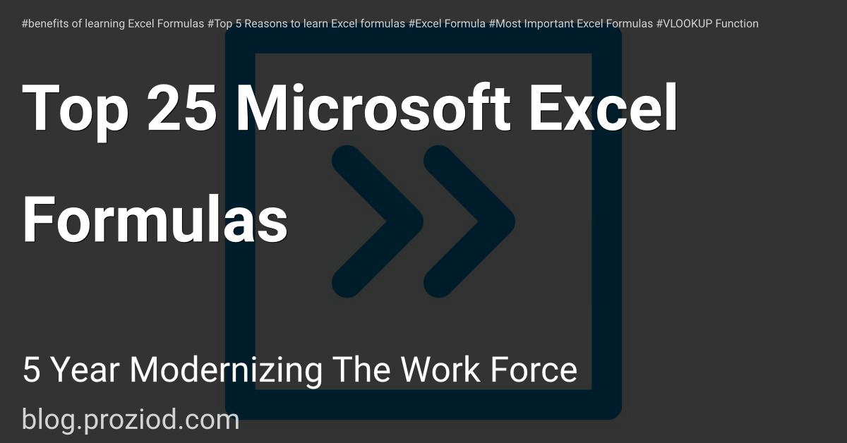 Top 25 Microsoft Excel Formulas 