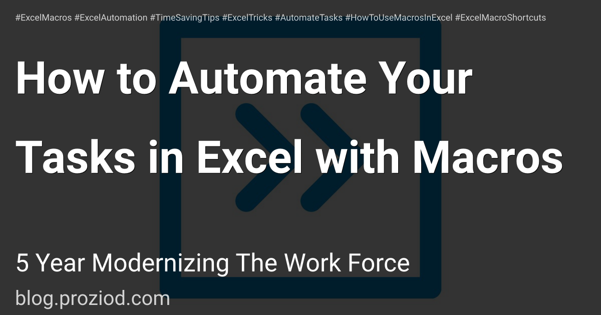 How To Automate Your Tasks In Excel With Macros | 5 Year Modernizing ...