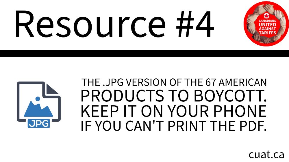 Resource #4: A Little JPG Version of The 67 American Products To Boycott