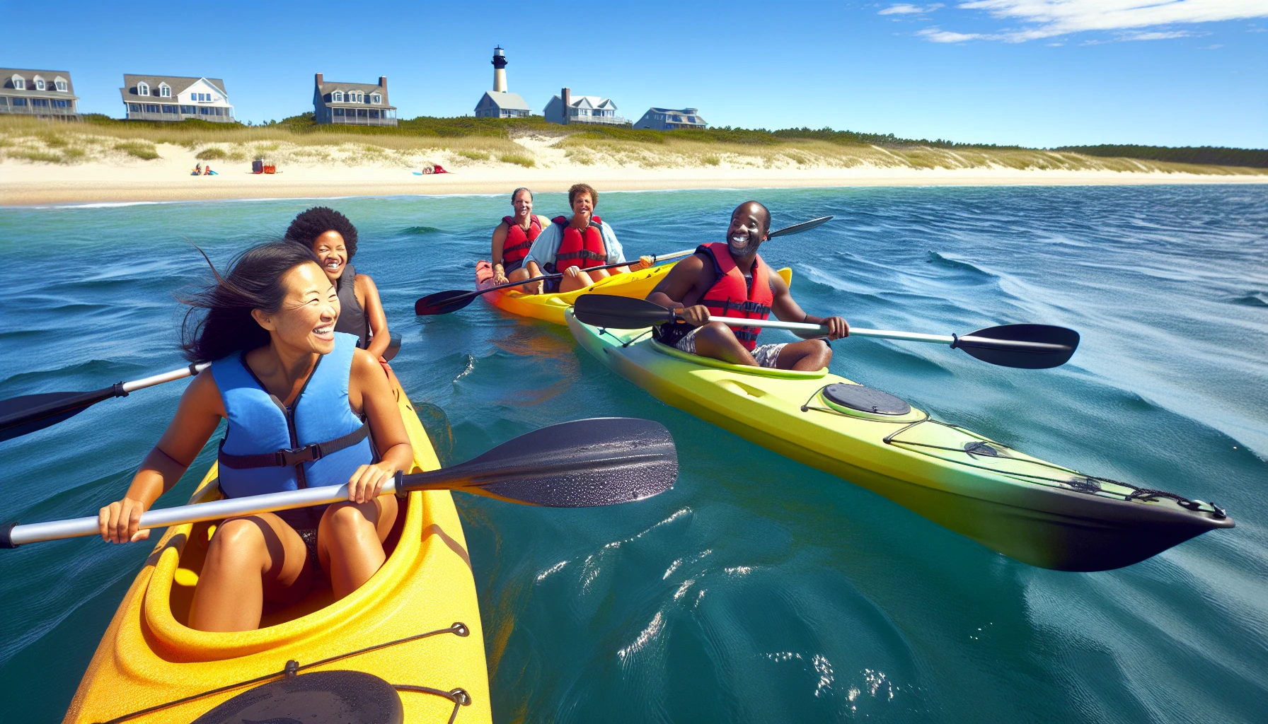 Group kayaking adventure in Outer Banks