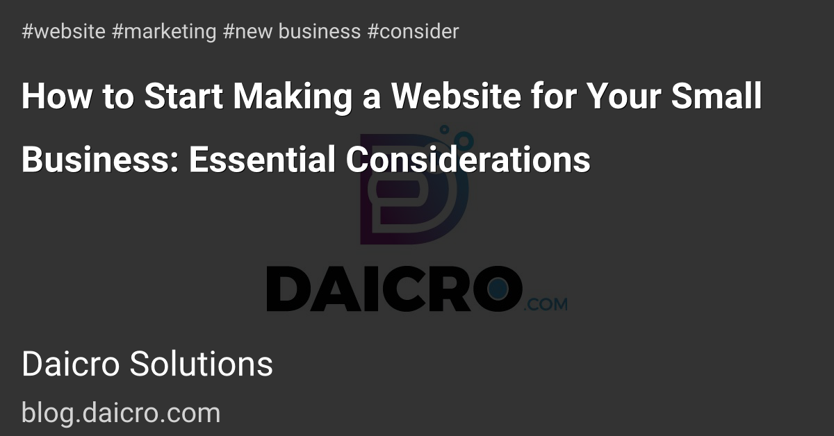 How To Start Making A Website