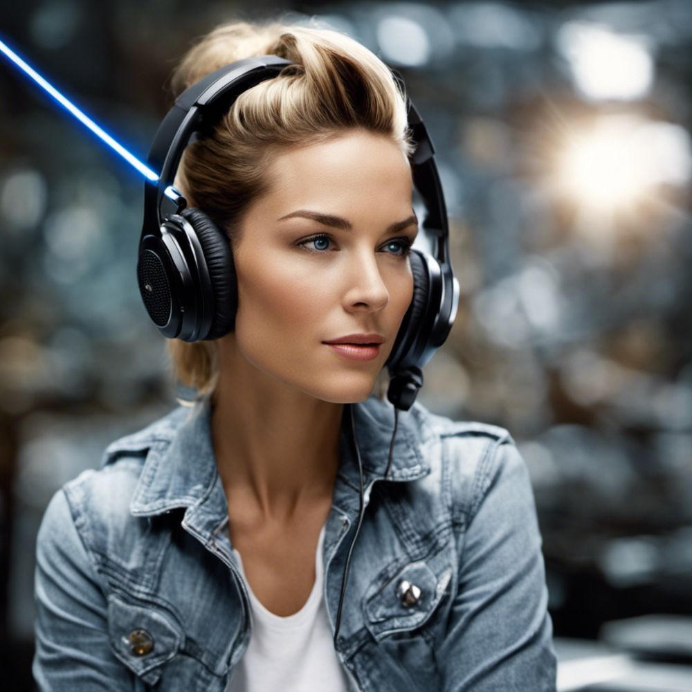 Woman working as a Virtual Assistant from home using headset mic.